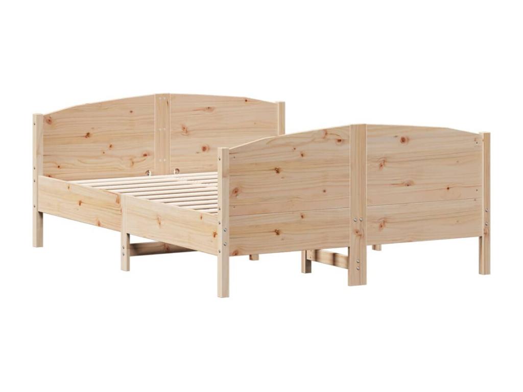 Cadre de lit avec tête de lit 140x190 cm bois de pin massif