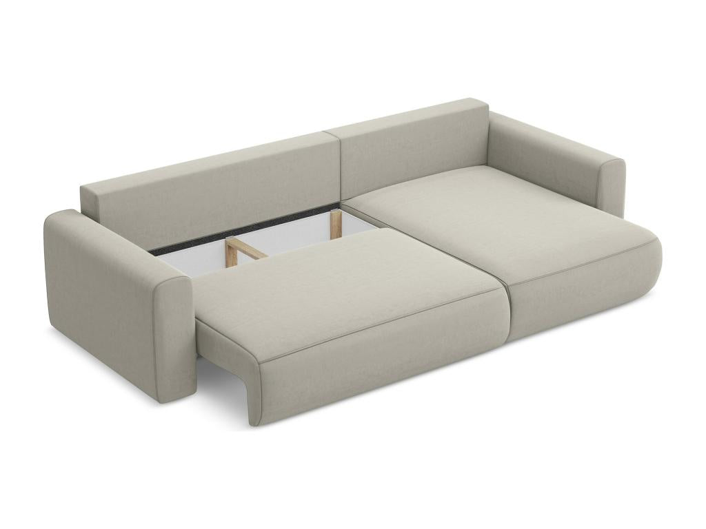Canapé d'angle 3 places droit convertible en velours - Vertchez