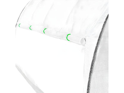Serre tunnel de jardin 12M2 blanc relevable avec moustiquaire PASTI