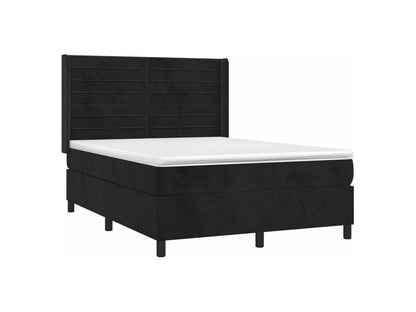 Sommier à Meublita de lit matelas et LED Noir 140x190 Velours