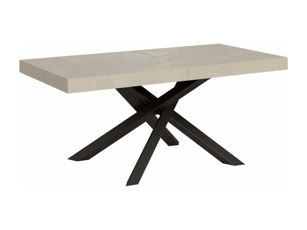 Table extensible 90x160/420 cm Volantis cachemire pieds anthracite