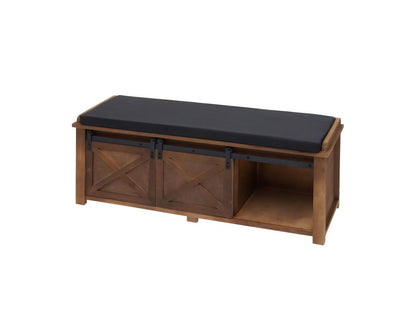 Banc avec compartiments de rangement Meublita-H53 marron