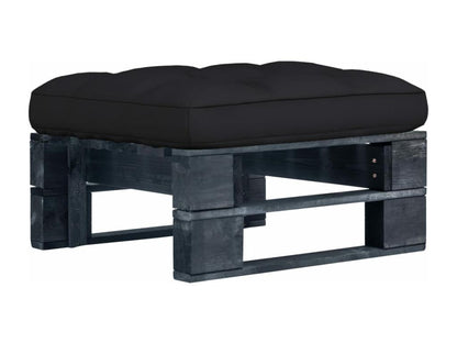Pouf palette de jardin noir bois de pin imprégné