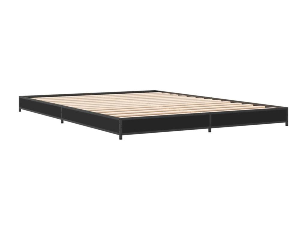 Cadre de lit sans matelas noir 135x190 cm