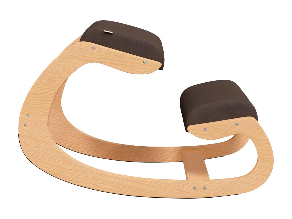 Chaise assis-genoux marron 55x84x55 cm contreplaqué de bouleau