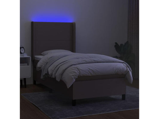 Sommier à Vertchez de lit matelas et LED Vertchez 100x200 cm Tissu
