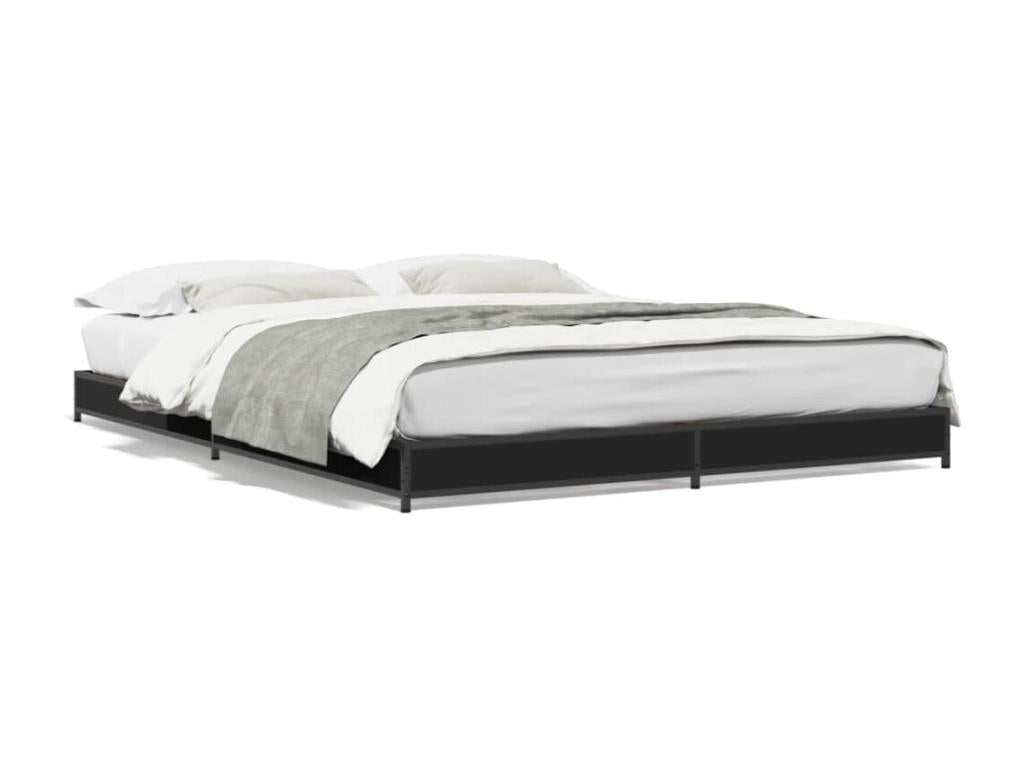 Cadre de lit sans matelas noir 135x190 cm