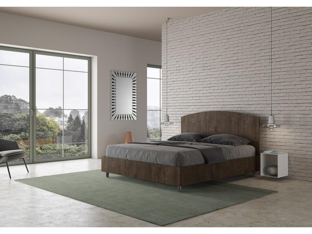 Lit avec sommier 160x190 noyer Vertchez