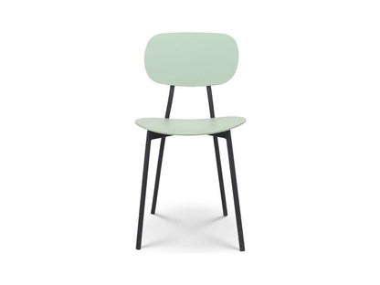 Chaise style contemporain verte et pieds en métal noir - modèle Vertchez