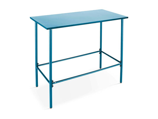 Table haute de jardin en métal bleu Vertchez 120 cm - Vertchez