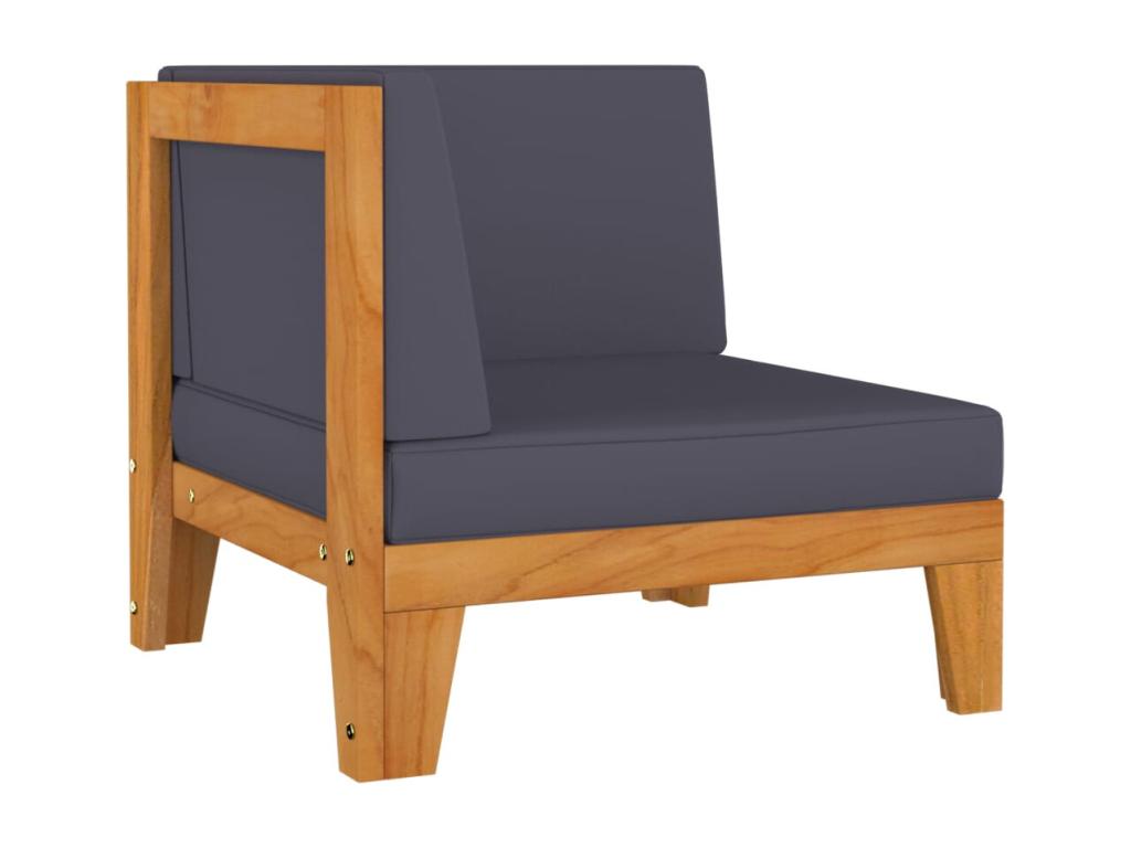 Salon de jardin 5 pièces avec coussins Bois d'Vertchez solide