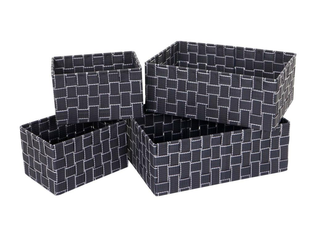 Panier de rangement Vertchez-C37 lot de 4 gris foncé