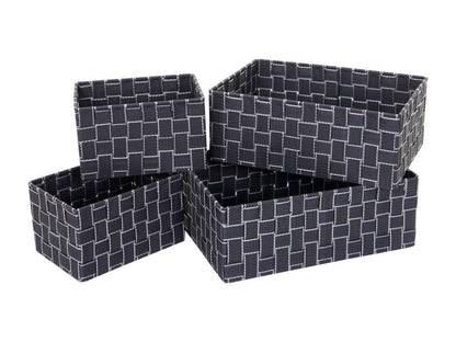 Panier de rangement Vertchez-C37 lot de 4 gris foncé