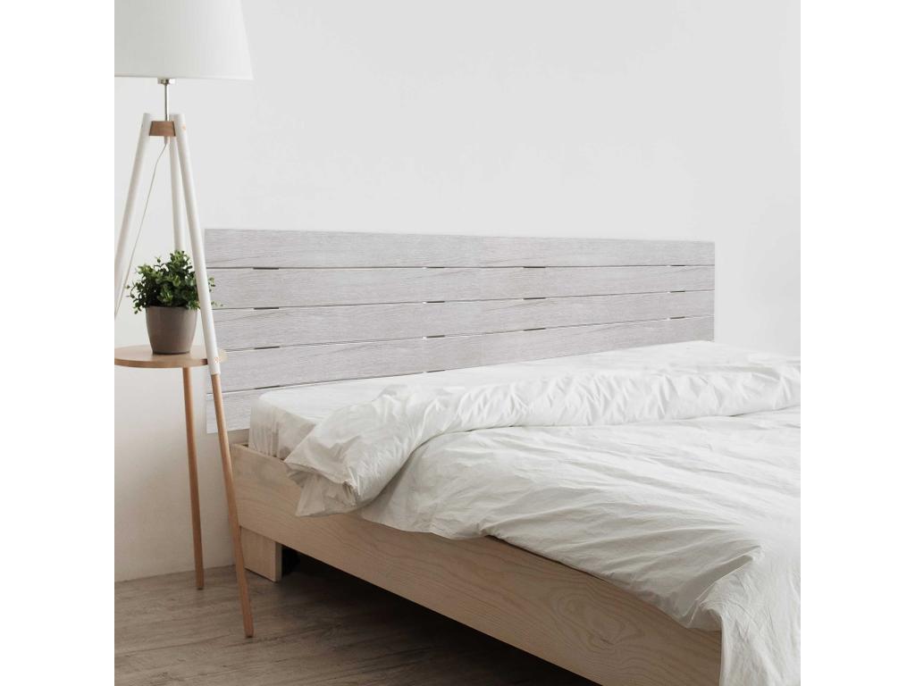 Vertchez Tête de Lit en Bois DM Recyclé Double Style Palette Horizontale 190x46cm Lits 190 - Arctique