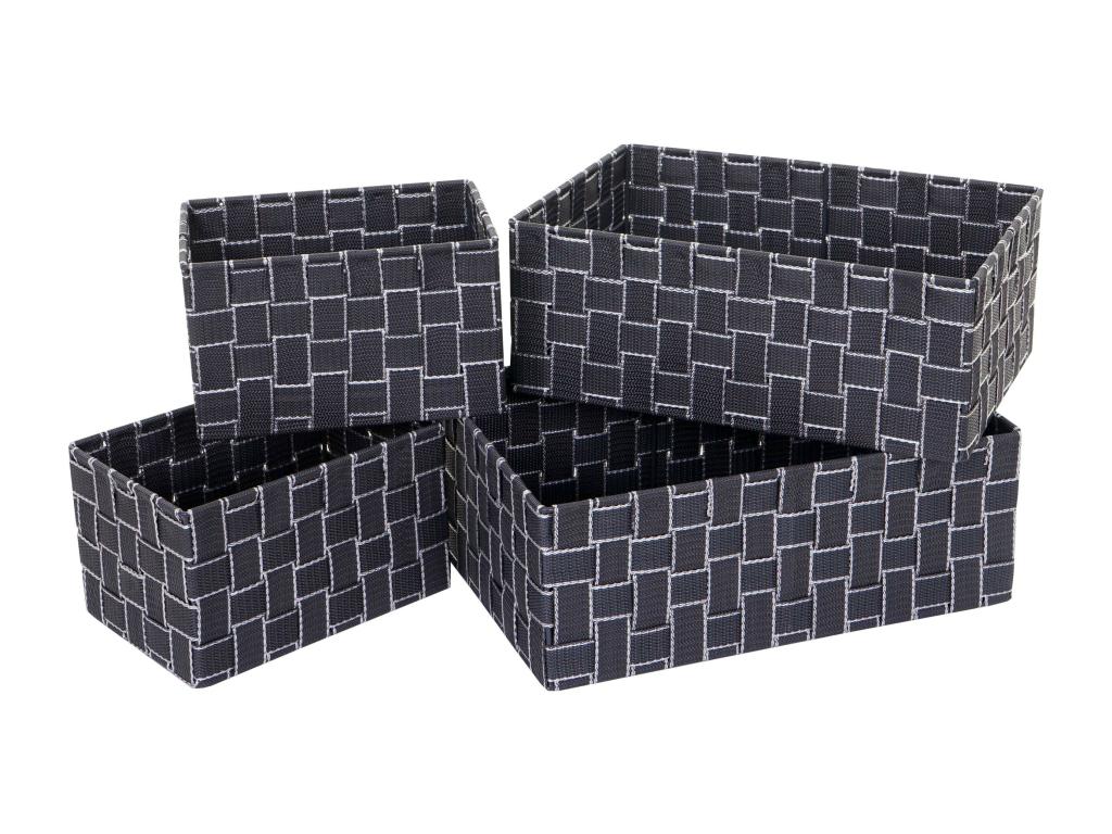 Panier de rangement Vertchez-C37 lot de 4 gris foncé