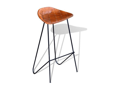 Lot de deux tabourets cuir marron 42x45x86 cm 1202050