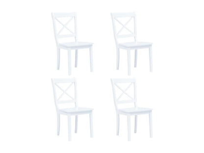 Ensemble de salle à manger 5 pcs Bois d'hévéa Blanc