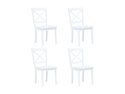 Ensemble de salle à manger 5 pcs Bois d'hévéa Blanc