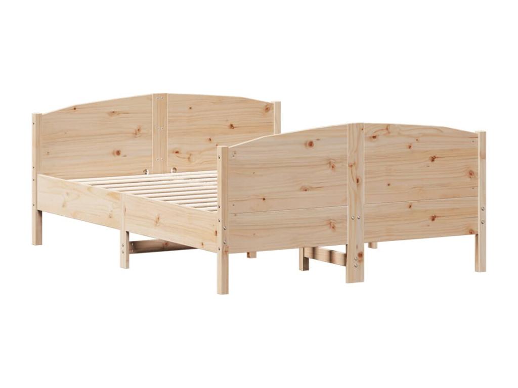 Cadre de lit avec tête de lit 140x190 cm bois de pin massif