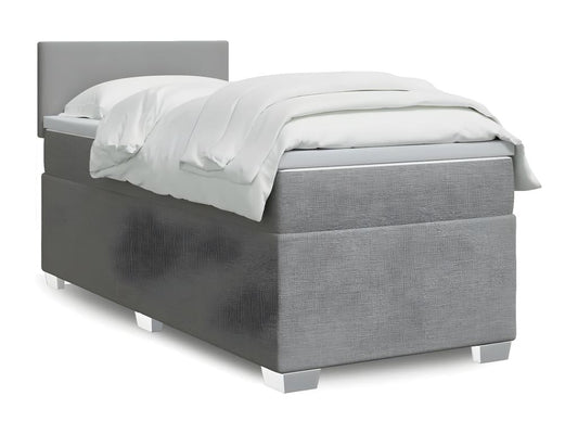 Sommier à Vertchez de lit avec matelas gris clair 80x200 cm tissu