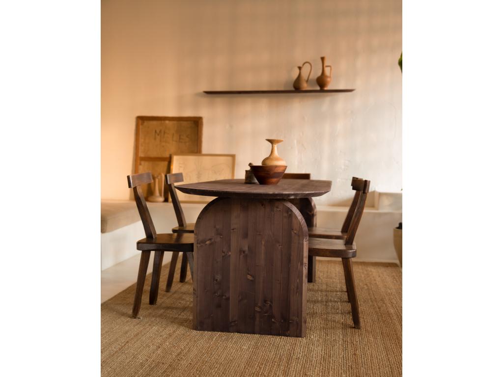 étagère arrondie en bois de sapin flottant marron 100x3.2cm - Vertchez