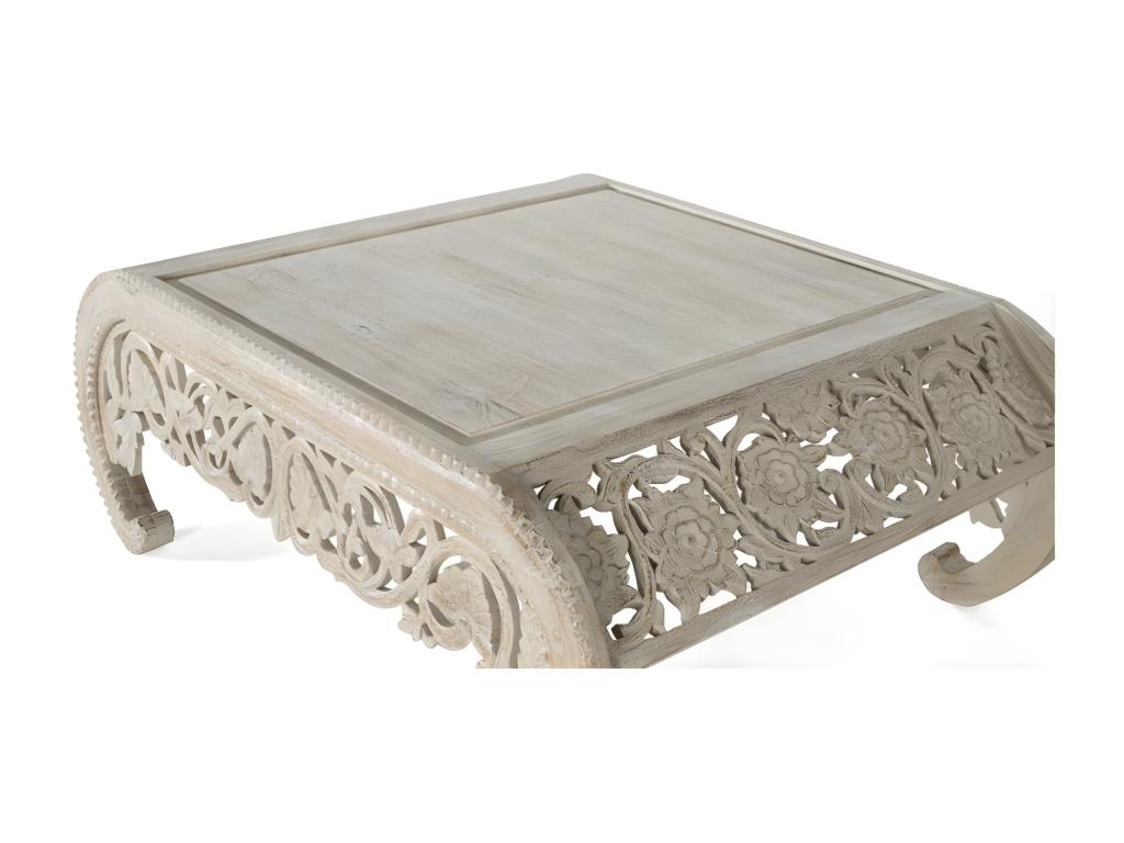 Table basse en bois blanc 120x90x46cm - Vertchez