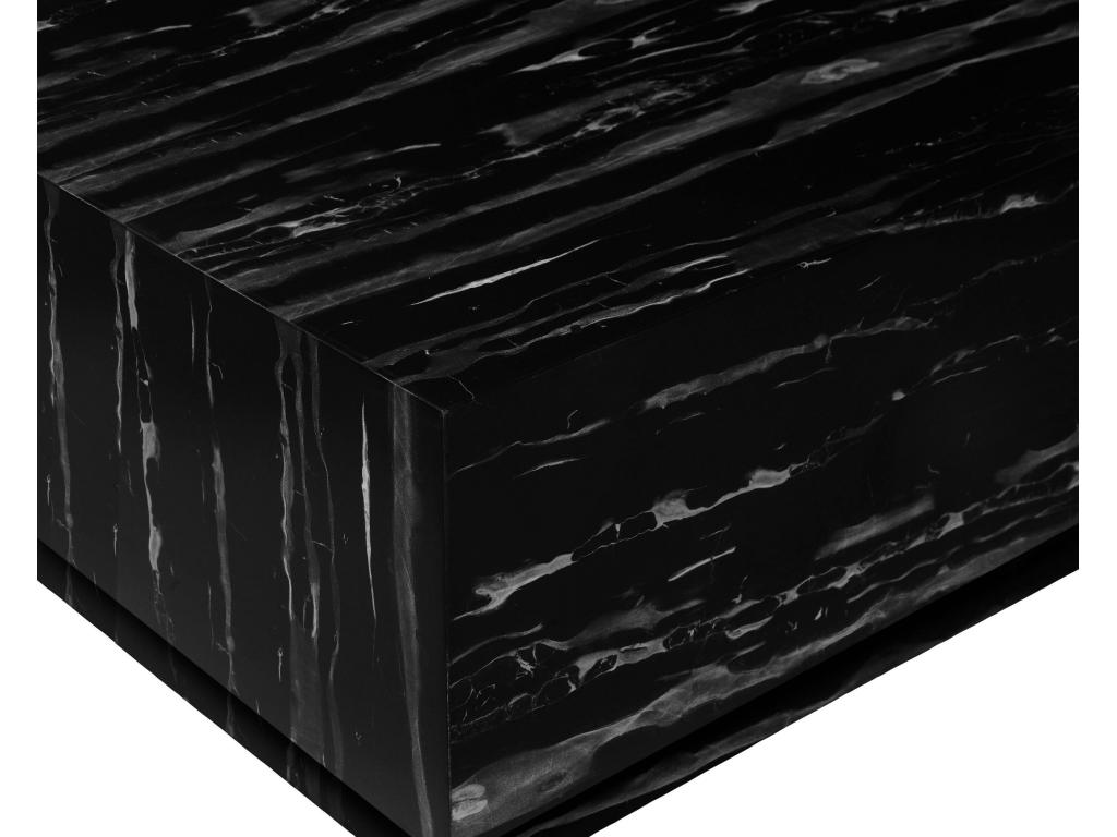 Table d'appoint en MDF marbre gris noir
