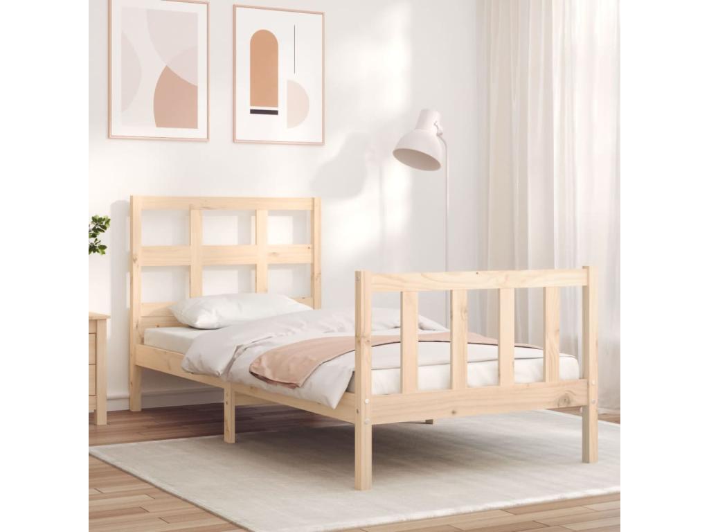 Cadre de lit sans matelas 90x200 cm bois de pin massif