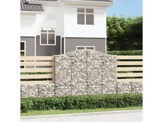 Paniers à gabions arqués 11 pièces 200x50x160/180 cm Fer renforcé