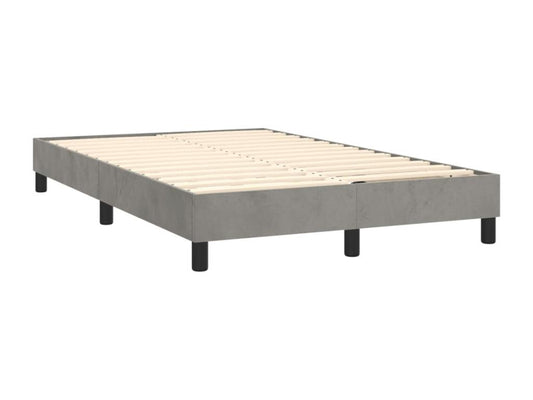 Lit à sommier tapissier et matelas Gris clair 120x200cm Velours