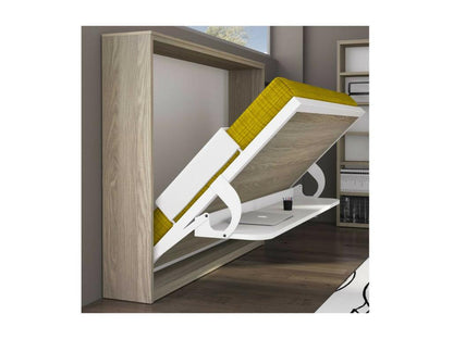 Lit escamotable avec bureau 90x200 blanc satiné P 35 Vertchez