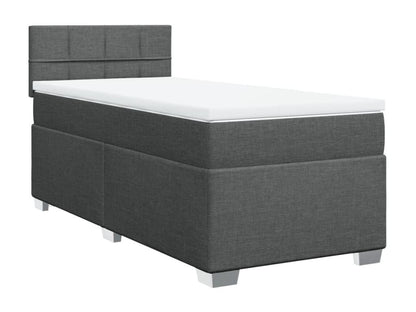 Sommier à Meublita de lit avec matelas Gris foncé 100x200cm Tissu