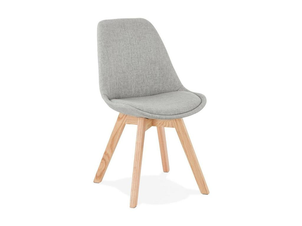 Chaise Design en Tissu Vertchez 82cm Gris / Naturel