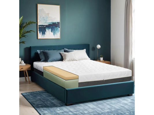 Vertchez Matelas double couche à mémoire de forme 100x190 20cm Moelleux Hypoallergénique Housse amovible Fabriquée en Italie