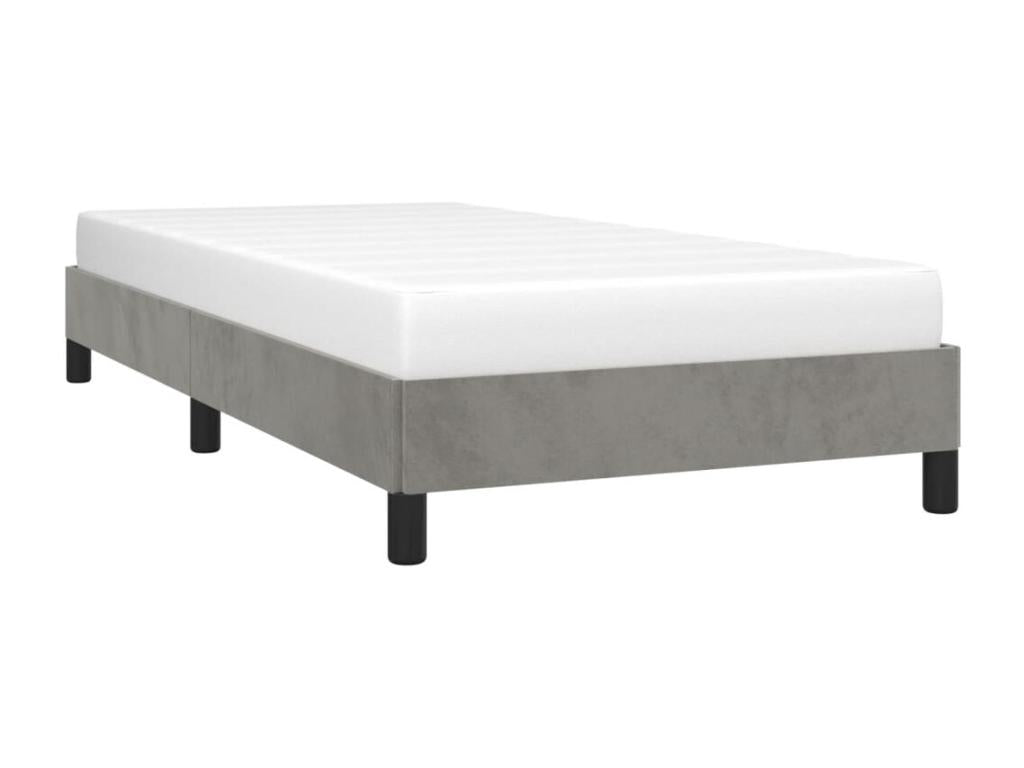 Cadre de lit Gris clair 90x200 cm Velours