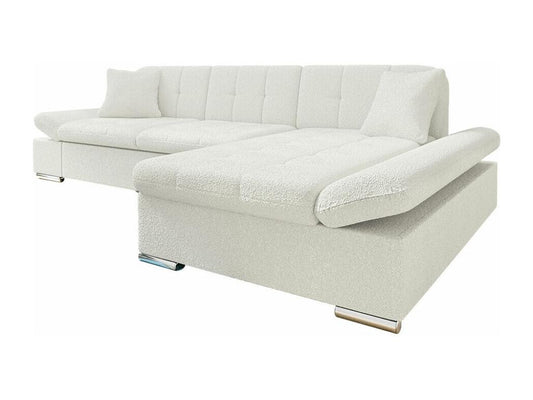 Canapé d'angle Vertchez 250 Blanc Fonction de couchage Bo?te de literie 278x161x76cm