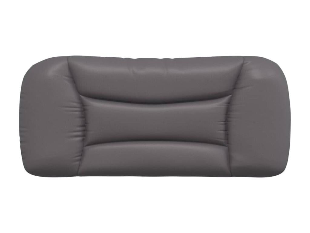 Coussin de tête de lit gris 90 cm similicuir