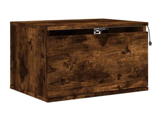 Table de chevet murale avec Vertchezères LED chêne fumé