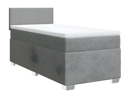 Sommier à Vertchez de lit avec matelas gris clair 80x200 cm tissu