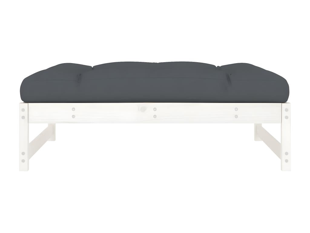 Repose-pied de jardin 120x80 cm blanc bois de pin massif