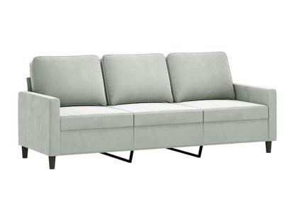 Ensemble de canapés 3 pcs avec coussins gris clair velours