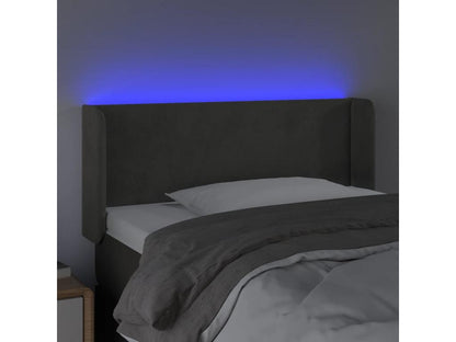 Tête de lit à LED Gris foncé 103x16x78/88 cm Velours