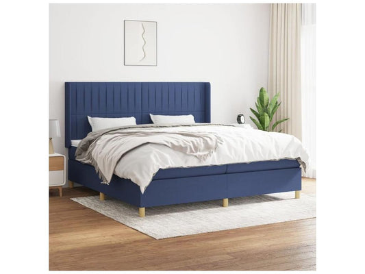 Sommier à Meublita de lit avec matelas Bleu 200x200 Tissu