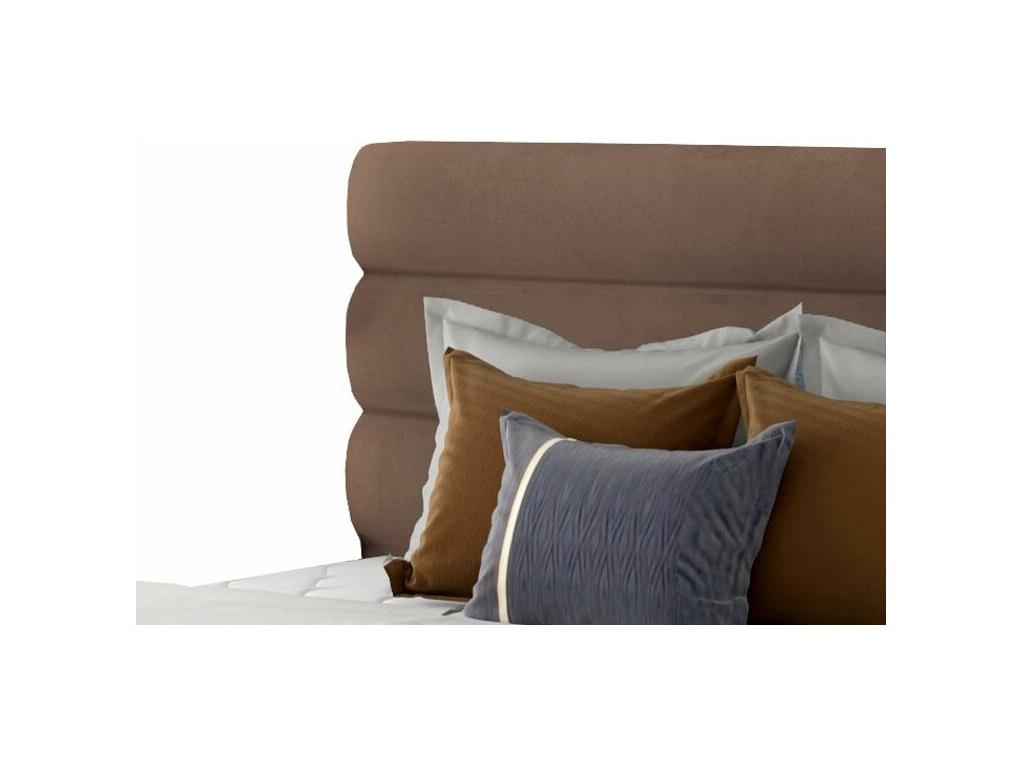 Lit design velours marron clair avec coffre de rangement Vertchez - 4 tailles-160x200