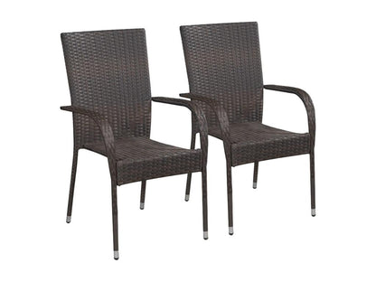 Ensemble à manger de jardin 3 pcs Marron