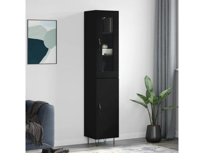 Buffet haut Noir 34,5x34x180 cm Bois d'ingénierie