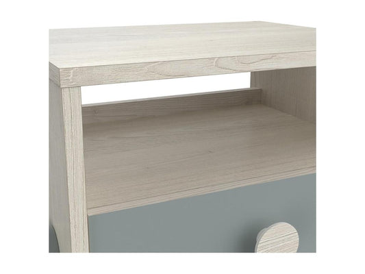 Chevet Scandinave 1 Tiroir 1 Niche L39 cm Bois et Vert - Vertchez