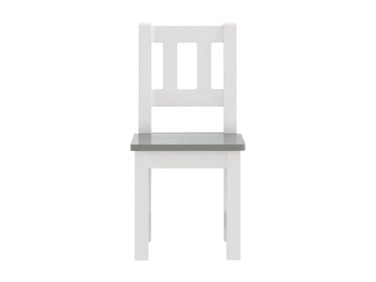 Ensemble de table et chaises enfants 3 pcs Blanc et gris MDF