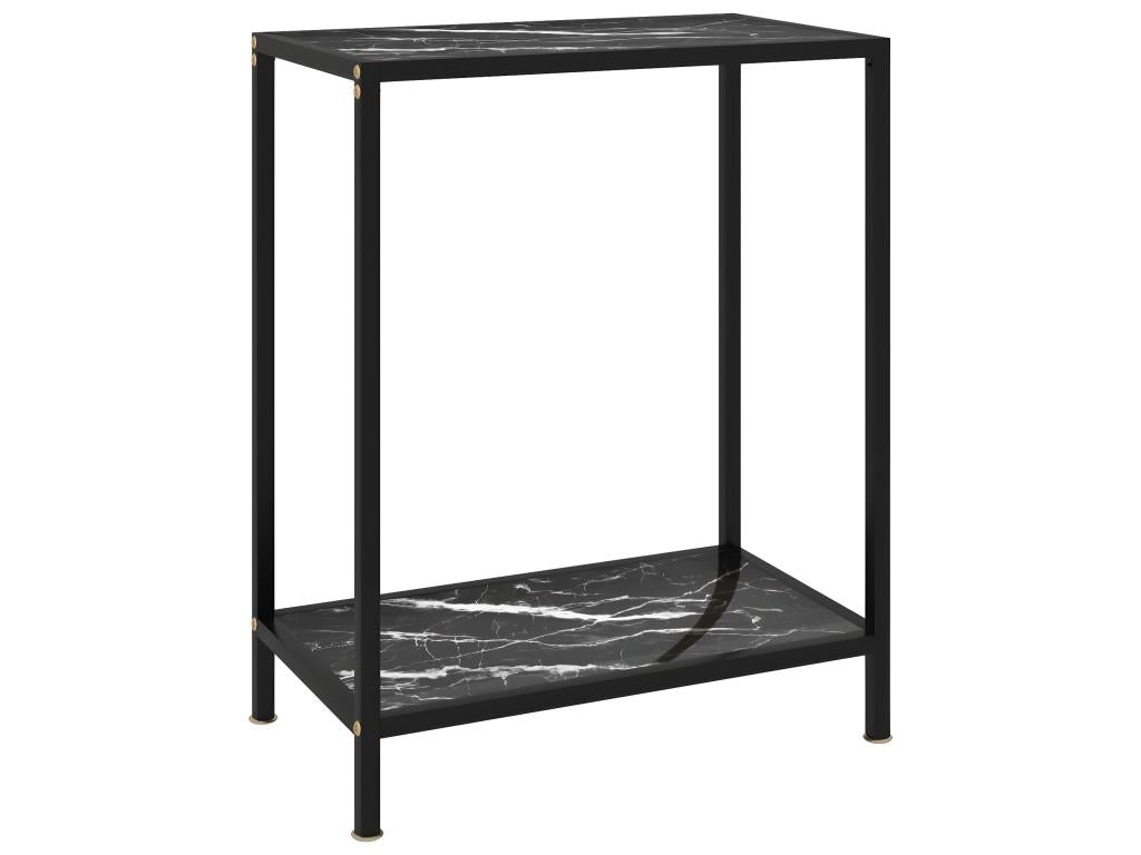 Table console Noir 60x35x75 cm Verre trempé
