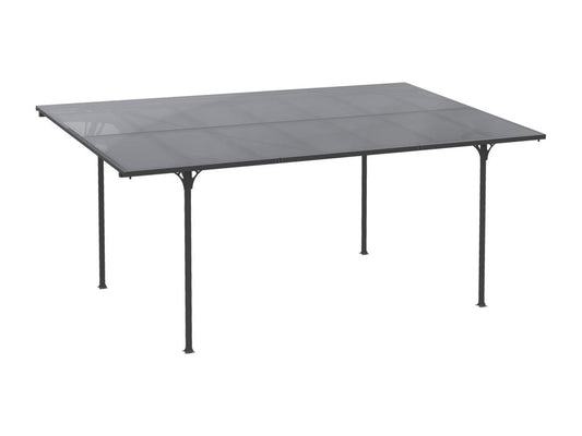 Meublita adossable rigide acier alu- toit polycarbonate dim- 5L x 2.99lx 2.23H m gris